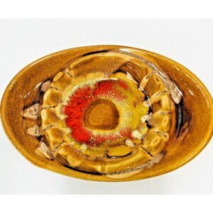 VTG Abstract CALIF USA 115 Ashtray Trinket Dish Lava Ceramic Retro Pottery